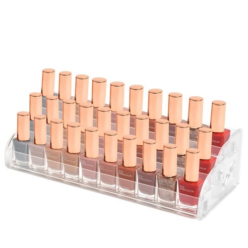Nimiah Nail Polish Storage Organizer - 3 Tiers Nail Polish Holder Acrylic Cosmetics Display Rack for Sunglass Essential Oils Ink Bottles