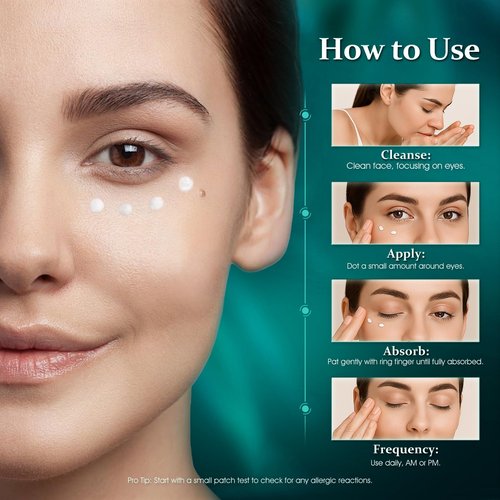 HOLYOM Retinol Eye Cream for Dark Circles and Puffiness – Under Eye Tightener with Peptides & Ginseng – Rapid Anti-Aging Treatment for Wrinkles, Eye Bags & Fine Lines – 1 Fl Oz