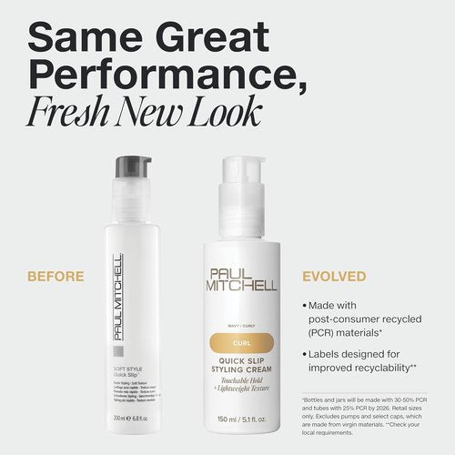 Paul Mitchell Quick Slip Styling Cream - Faster Styling & Soft Texture for All Hair Types | 6.8 fl. oz.
