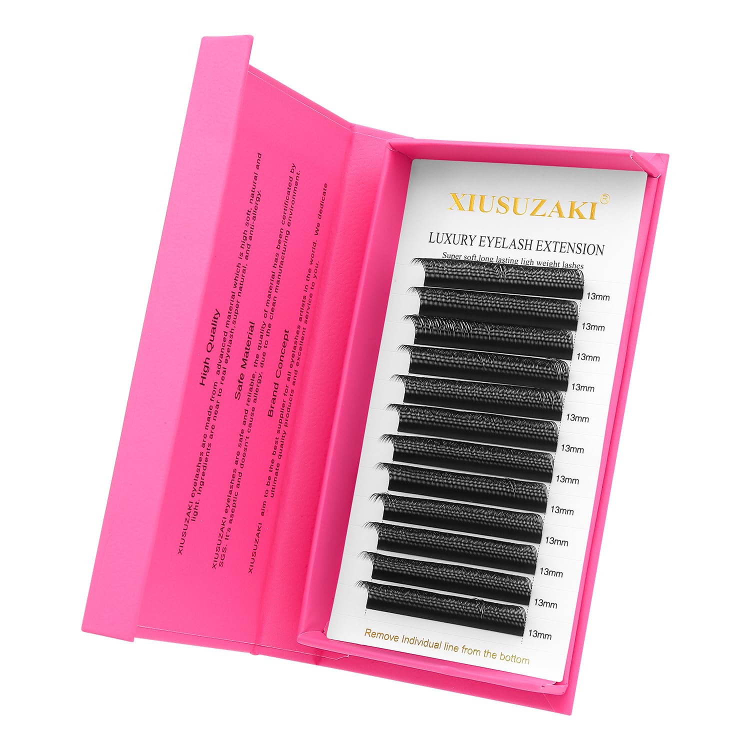 XIUSUZAKI Double Tips U Shape Eyelash Extension 0.07 D Curl Volume Premade Fans Matte Black Cluster Lash Extensions(U-Double Tips-0.07 D-8-15mmMIX)