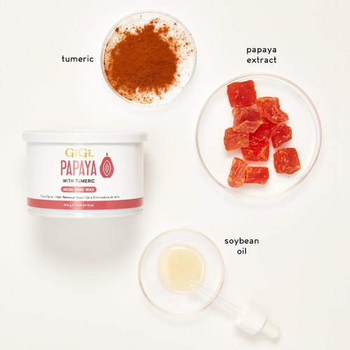 Gigi Neon Hard Wax – Papaya, Stripless Wax for Hair Removal, Ideal for Sensitive Skin, 14 Oz
