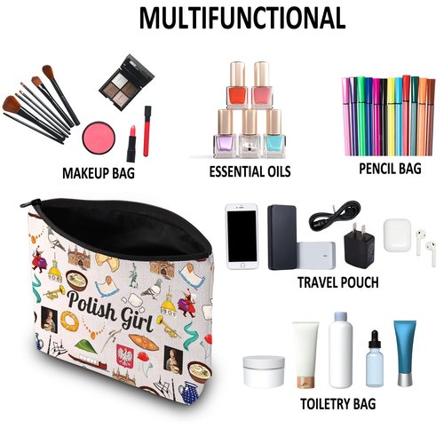 G2TUP Funny Lover Makeup Bag - Polish Landmarks Cosmetic Bag - Vacation Gift Souvenir