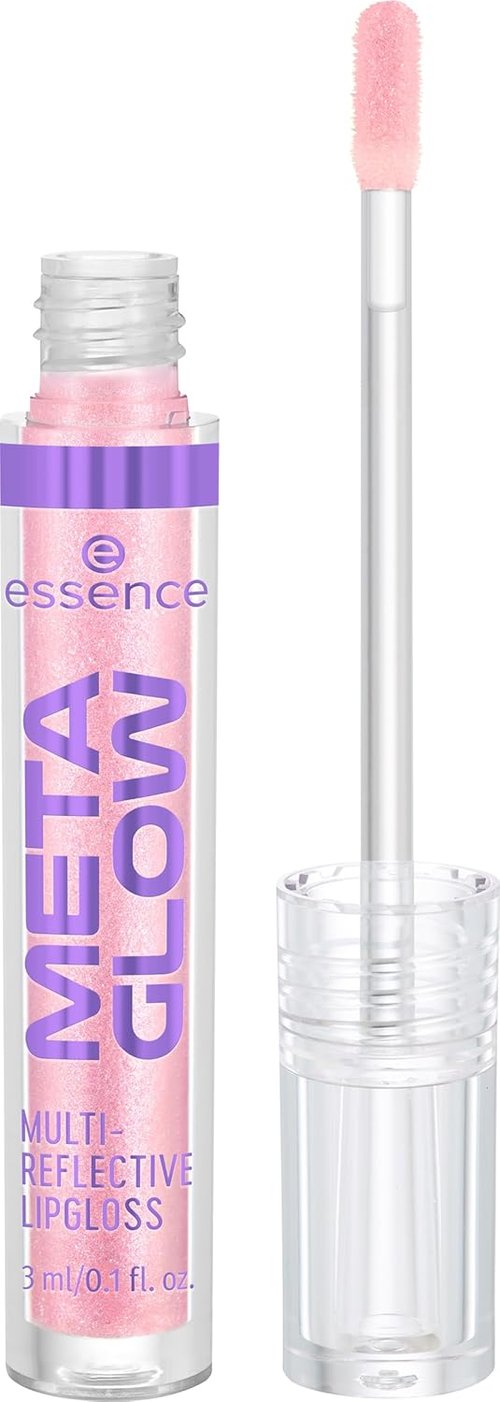Essence | Meta Glow Multi-Reflective Lip Gloss | Iridescent Holographic Shine, Non-Sticky & Comfortable | Vegan (02 | Digital Pink)