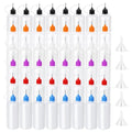 Goodma 48 Pcs Precision Tip Applicator Bottles with Multicoloured Tips, Comes with 5 Pcs Mini Funnel for DIY Quilling Craft, Acrylic Painting, Small Gluing Projects, Oiler Bottle (1 oz)