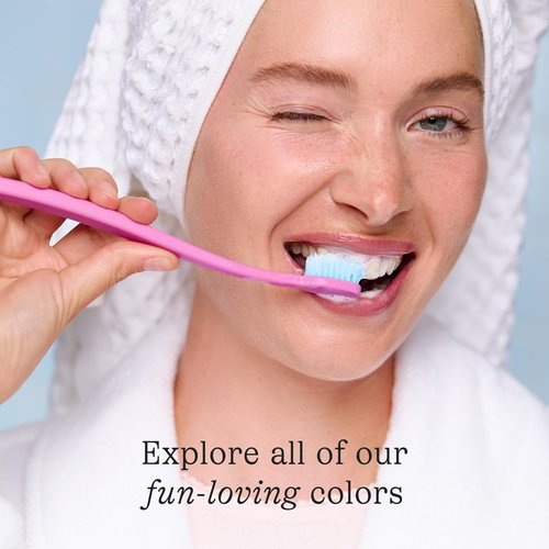Cocolab Cocobrush, Ultra-Soft Manual Toothbrush, Dentist-Designed, Gentle on Gums, Made from Recycled Plastic, Cherry Blossom