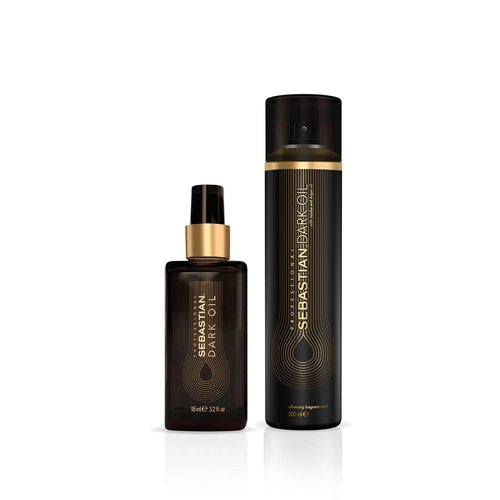 Sebastian Professional Dark Oil Hair Styling Oil & Silkening Mist Set | Lightweight Nourishing Blend for Smooth Finish - 3.2 fl oz & 4.5 fl oz
