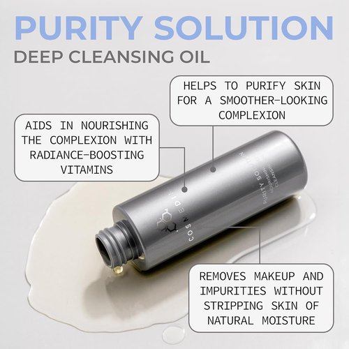 COSMEDIX Purity Solution Cleansing Oil - 2-in-1 Makeup Remover & Hydrating Facial Wash - 100 ml / 3.3 fl oz