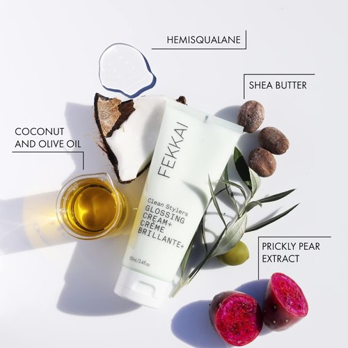 FEKKAI Clean Stylers Glossing Cream - Hydrating Frizz Control & Shine Boost - 3.4 oz - Vegan & Cruelty-Free