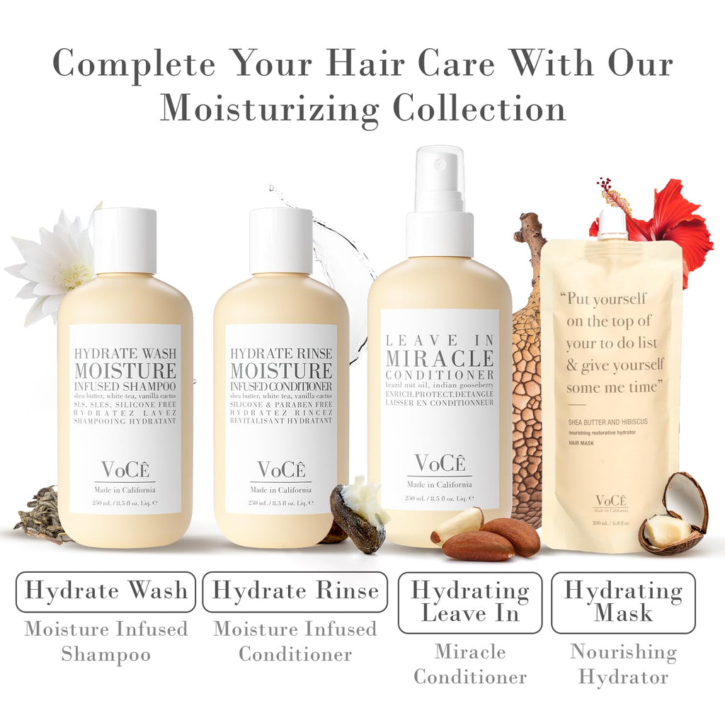 VoCÊ Haircare - Natural Shea Butter & Hibiscus Hair Mask | Hydrating & Restorative Treatment for Dry Hair | Vegan & Cruelty-Free (6.8 oz | 200 ml)