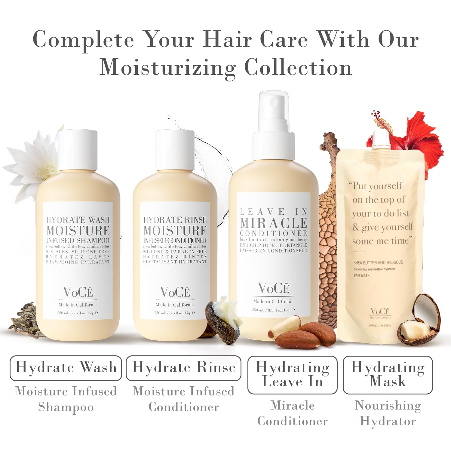 VoCÊ Haircare - Natural Shea Butter & Hibiscus Hair Mask | Hydrating & Restorative Treatment for Dry Hair | Vegan & Cruelty-Free (6.8 oz | 200 ml)