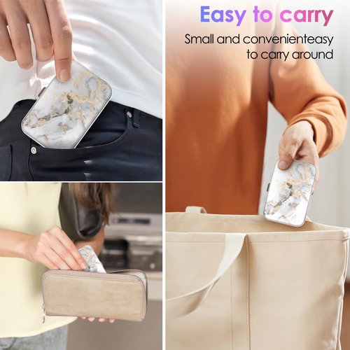 Gerkia Dental Floss Portable Case, Easy to Store Floss Picks of Various Sizes, Portable Dental Floss Dispenser is Perfect for Travelling, Hotels, Dinners, Appointments.Marble 3 Piece