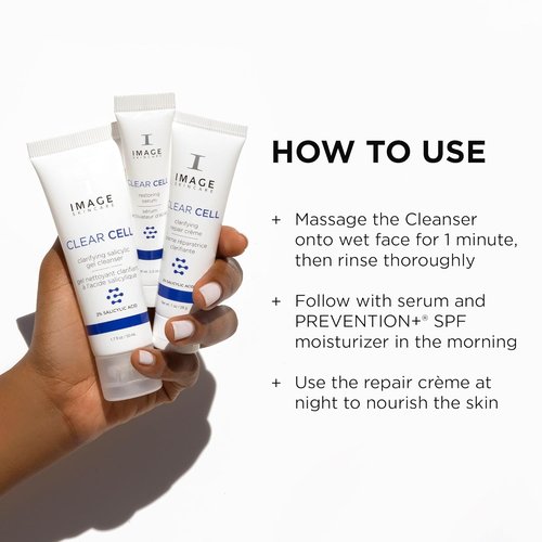 IMAGE Skincare Clear Cell - 3-Step Regimen Set for Clear Pores & Healthy Skin | 3.2 Ounce