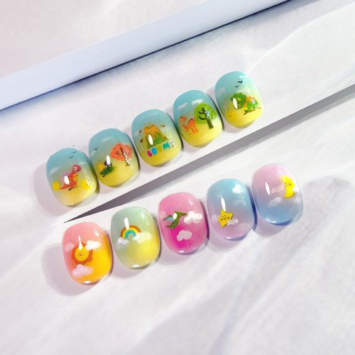 15 Sheets of Nail Stickers for Kids - 735 Cute Nail Stickers - Nail Decals for Girls - Flower, Bunny, Unicorn, Bear, Fruits | Glow in The Dark