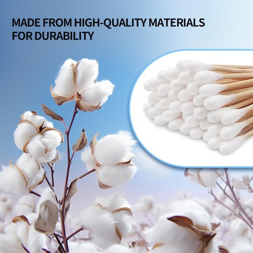 Long Cotton Swabs 10 Inch, 100pcs Cotton Tipped Applicators with Large 1/2 Inch Diameter Swab for Cleaning - Non-sterile