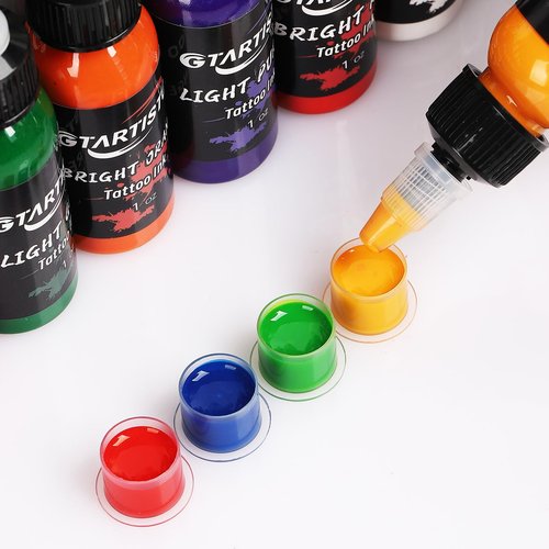 Tattoo Ink Set Professional 14 Colors 1oz (30ml) Vegan-Friendly Pigment Tattoo Ink Color Set Supplies