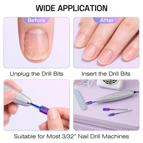 Nail Drill Bits Set with Storage Case: 30pcs 3/32 Inch Carbide Diamond Ceramic Professional Salon Kit for Acrylic Nails, Multi-Function for Women Nail Artists Manicure Pedicure (Pink)
