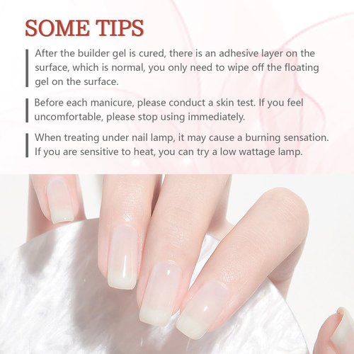 JODSONE 4 Bottles of 15 ML Capacity Builder Gel Nail Kit Building Nail for Extending Nails Need to Cured By Nail Lamp