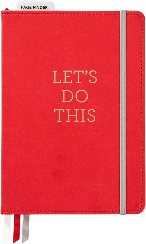 C.R. Gibson Dot Grid Notebook Journal - Red Leatherette Cover, 240 Pages, 6" W x 8.5" L