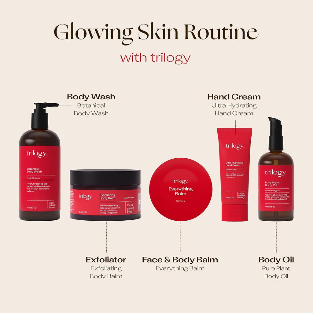 Trilogy Botanical Body Wash - Luxurious Spa Experience with Rosehip Oil | 16.9 fl oz