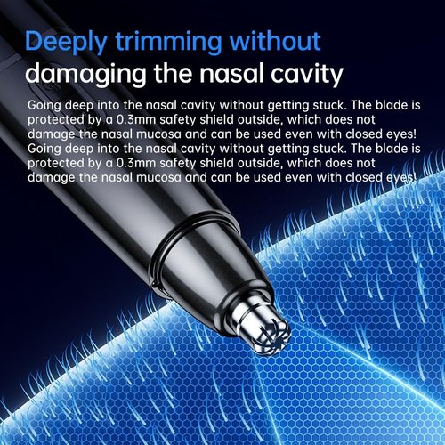 Ear and Nose Hair Trimmer with LED Display for Men Women, Painless USB Rechargeable Eyebrow & Facial & Nose Hair Trimmer Clipper, 10000 RPM Precision Tool Professional IPX7 Waterproof Dual Edge Blades