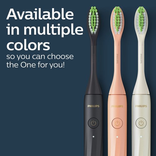 Philips One by Sonicare Rechargeable Toothbrush, Shadow Black, HY1200/06