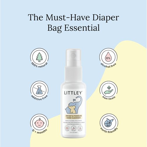 Think Smarter Products Littley Infant & Toddler Hand Cleanser with Hypochlorous Acid, Gently Cleans Dirt & Germs, Non-Toxic & Alcohol-Free, Safe for Sensitive Skin, 8oz Spray Bottle