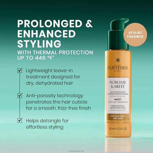 René Furterer Sublime Karité Smoothing Milk - Nourishing Shea Butter & Ylang-Ylang Oil, 3.3 Fl Oz