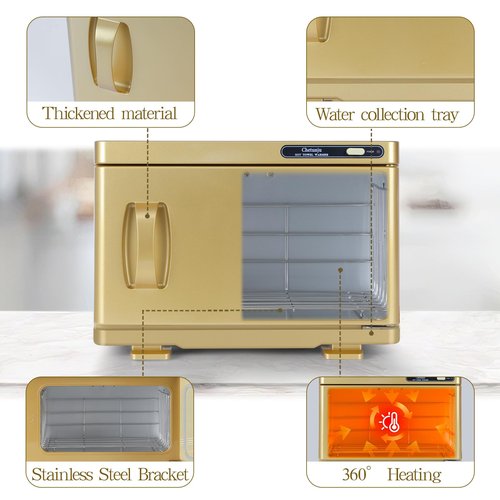 Towel Warmer,Towel Steamer for Facial, Professional Spa Hot Towel Warmer 8L, Towel Warmer Cabinet, Towel Cabinet for Facial Caddy for Salon,Spa, Massage Use(Gold)