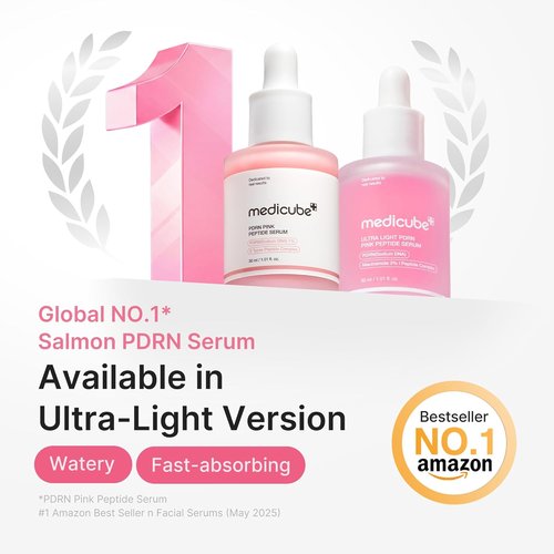 Medicube PDRN Pink Peptide Serum - Ultra-Light Hydrating Formula with Salmon DNA | Fast-Absorbing Glow Care, 1.01 fl. Oz