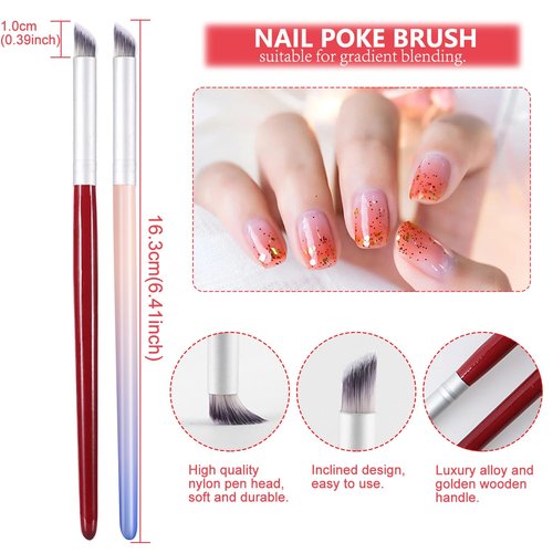 HYWWPFLAY 5Pcs Ombre Nail Brush Nail Sponges for Ombre Nail Gradient Sponges AirBrush French Tip Nail Design Brushes Ombre Brush for Gel Nails Painting Nail Polish Pen Manicure Brush Tool