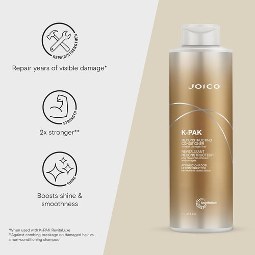 Joico K-PAK Daily Reconstructing Shampoo & Conditioner - Restore Shine & Smooth Damaged Hair | With Keratin & Guajava Extract