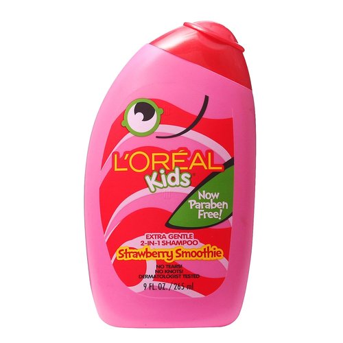 L'Oreal Kids 2-in-1 Shampoo - Extra Gentle Strawberry Smoothie, 9 Fl Oz | Perfect for Sensitive Scalps