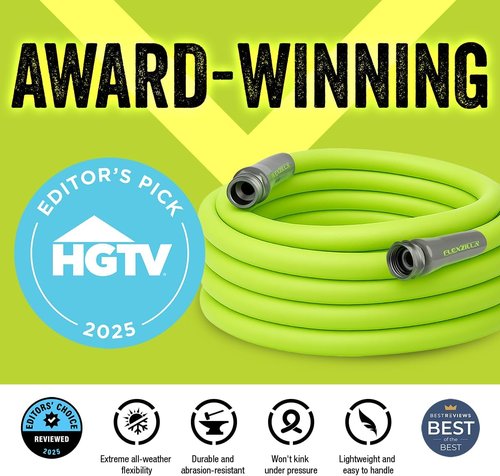 Flexzilla Garden Hose - 5/8" x 50 ft. Lightweight, Durable, All-Weather Water Hose with Leak-Free Connections