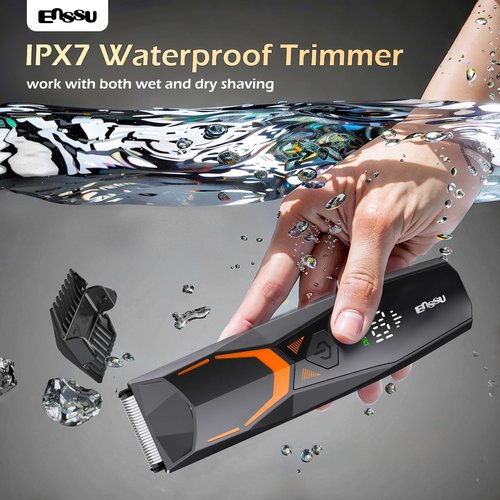 Manscape Body Hair Trimmer for Men with LED Light for Balls/Pubic/Groin/Legs/Chest, IPX7 Waterproof Body Groomer with Ceramic Blade, Fast Charging Shaver for Wet or Dry Use