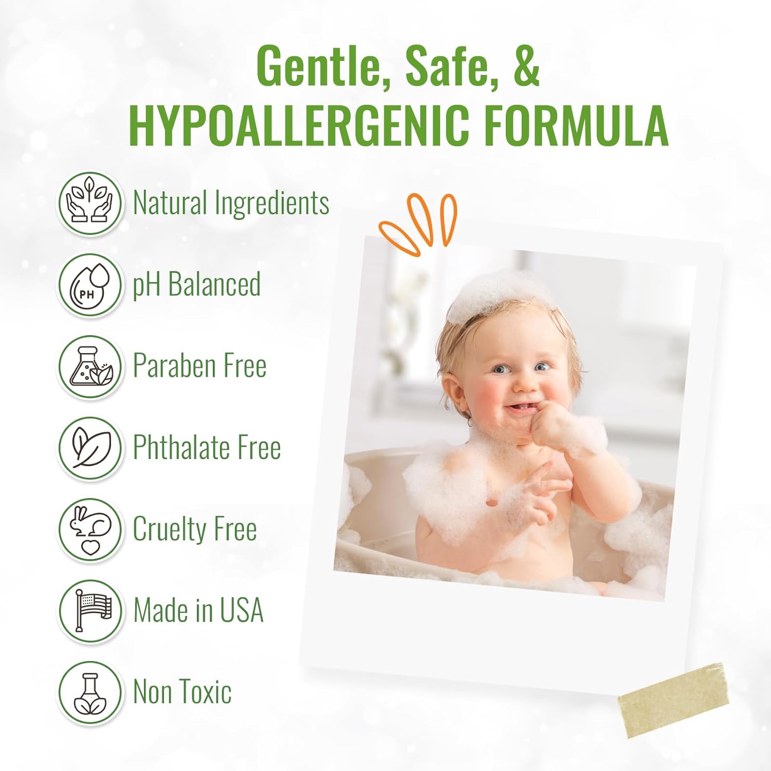 Wild Naturals Baby Eczema Shampoo & Body Wash - Gentle, Tear-Free Formula with Aloe & Manuka Honey, 8 fl oz