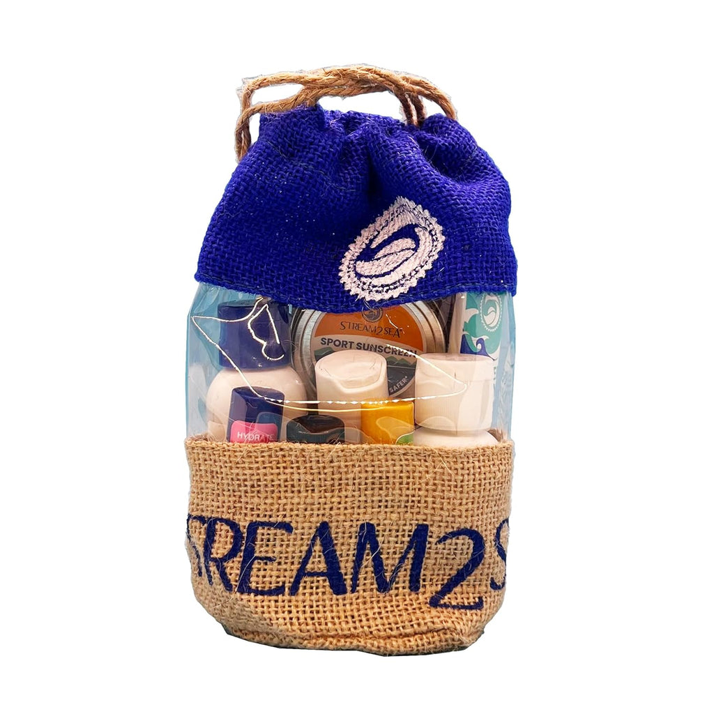 Stream2Sea Natural Hair & Skin Care Gift Set - Travel Kit with Shampoo, Conditioner & Sunscreen