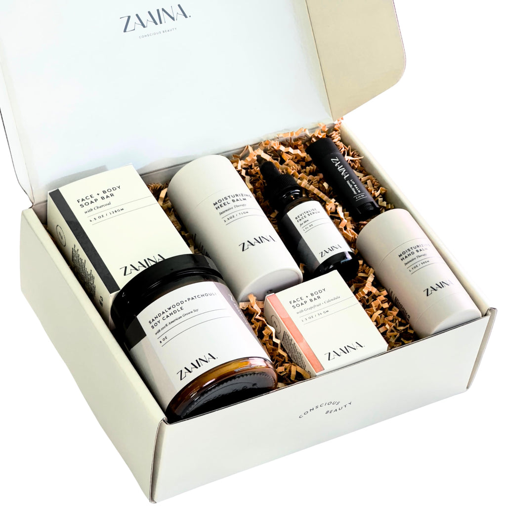 ZAAINA Men’s Care Package, Valentine Gifts for Men, Relaxation Spa Gift Set - Luxury Natural Handmade Grooming Kit for Husband Dad Friend, Birthday Gifts for Him (Premium Set with Sandalwood Candle)
