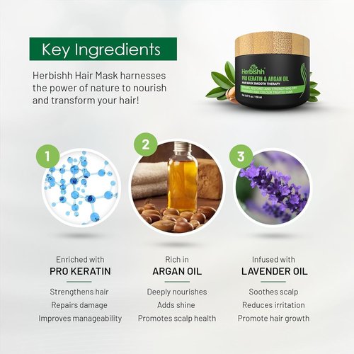Herbishh Hair Color Shampoo for Gray Hair – Hair Dye Shampoo and Conditioner + Ginger Oil 30mL Hydrating Hair Oil + Pro Keratin Argan Oil Hair Mask for Dry, Damaged Hair 150mL (Black Brown)