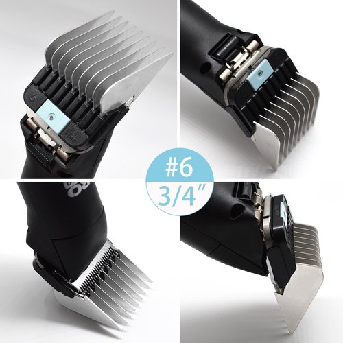 4 Pieces Animal Stainless Steel Attachment Guide Guard Combs for A5 Style Detachable Blade Pet Groomers, 5/8", 3/4", 7/8", 1" Compatible with Wahl KM Series Andis AG BG Oster A5 A6 Animal Clippers