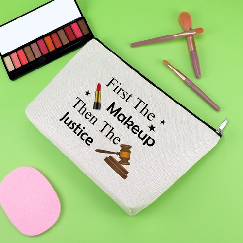 Gevody Future Lawyer Gift Makeup Bag Attorneys Gifts Lawyer Gifts for Women Law Student Gifts Attorney Birthday Gifts Law School Graduation Gifts Cosmetic Bag Paralegal Gifts Prosecutor Gifts