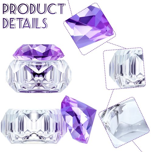 Patelai 2 Pcs Nail Art Acrylic Liquid Powder Dappen Dish with Lid, Nail Crystal Bowl Glass Dapping Dish Bowl Glassware Crystal Cup Gift for Girls Manicure Care Tools DIY Manicure
