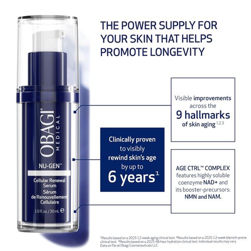 Obagi NU-GEN NAD+ Cellular Renewal Face Serum - Anti-Aging Formula with Niacinamide & NMN for Wrinkle Reduction & Hydration