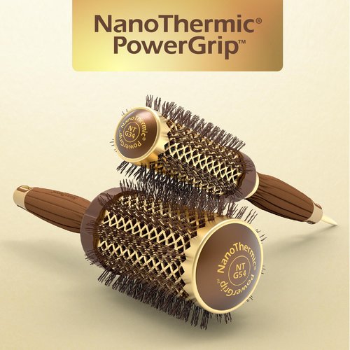 Olivia Garden NanoThermic PowerGrip Thermal Round Hair Brush - Not Electrical - Ceramic Blowout Brush for Medium to Thick Hair, 2 1/8 inch