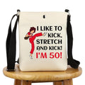G2TUP TV Show Inspired Gift I Like To Kick I'm 50 Crossbody Bag Fun Skit Lover Cosmetic Bag TV Show Characters Fans Gift (I Like To Kick I'm 50 X)