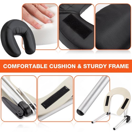 Udefineit Adjustable Massage Table Face Cradle & Pillow, SPA Massage Table/Bed/Chair Headrest Platform with Face Pillow, Massage Home Mattress Top Massage Kit Head Face Rest Support & Face Cushion