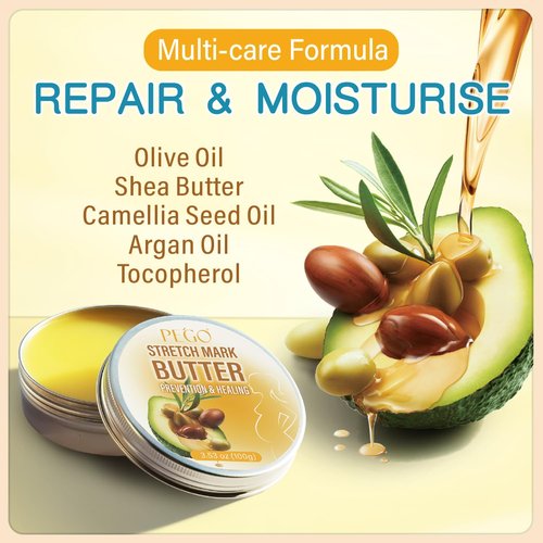 PEGO Stretch Mark Butter - Maternity Cream for Pregnancy & Postpartum Care | Hypoallergenic 100g/3.53oz