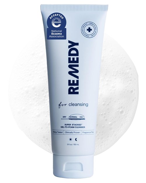 Remedy for Lightweight Cleansing | Gel to Foam Cleanser for Normal to Oily Skin | 0.5% Salicylic Acid, Ceramide NP, Niacinamide, Green Tea | By Dermatologist Dr. Shah, 5 fl. Oz