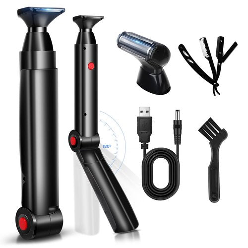 FERRISA Back Shavers for Men, Body Shaver for Men with Long Handle with 2 Shock Absorber Flex Heads