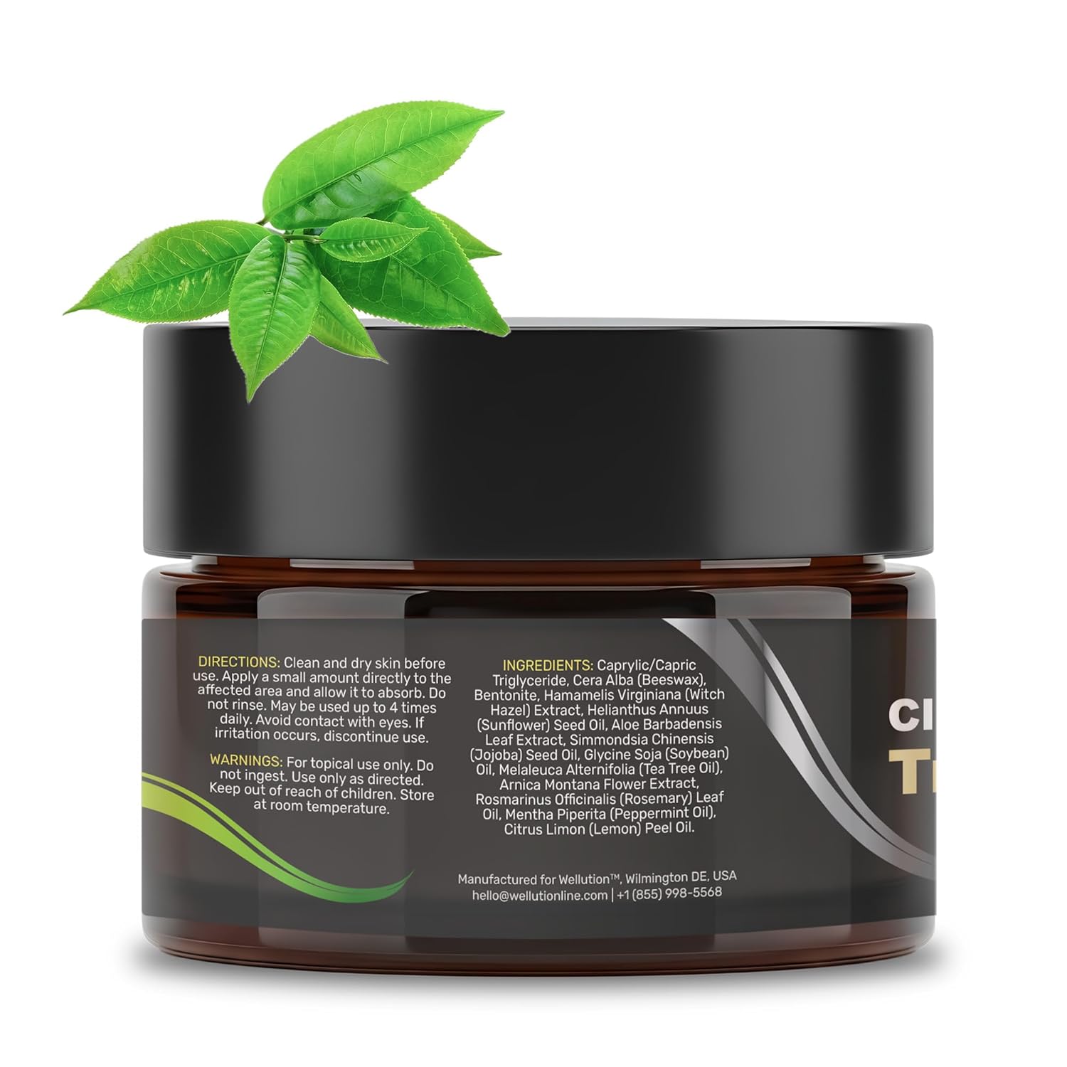 WELLUTION Cystic Acne Spot Treatment - Fast-Acting Tea Tree Cream for Pimples & Blemishes - 1oz Non-Greasy Formula