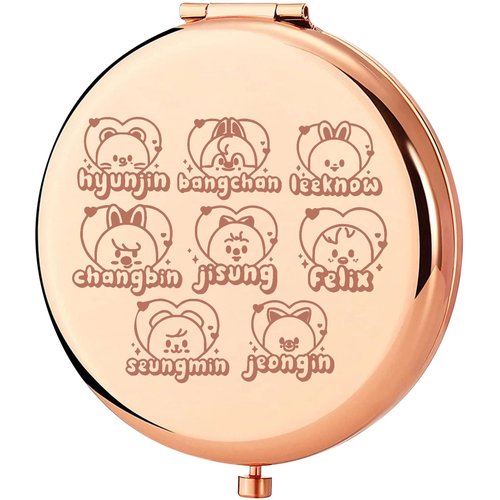 KEYCHIN Korean Pocket Mirror Korean Band Fans Gifts Korean Group Members Compact Makeup Mirror(Korean Hyunjin)